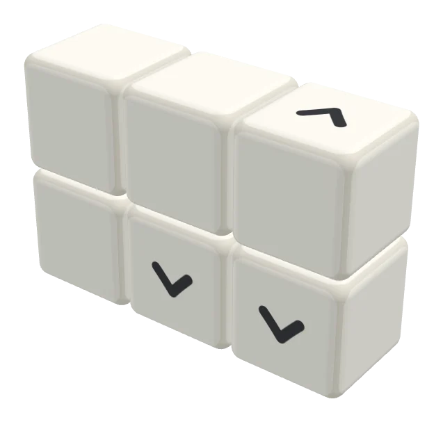 White Classic cubes with dark arrows